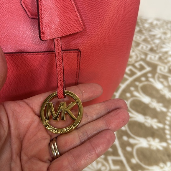 Michael Kors Greenwich Large Tote Grab Bag Watermelon/Luggage/Tote/Crossbody - Picture 4 of 13